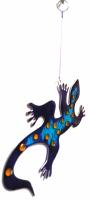 Elegant Resin Suncatcher - Purple Blue Gecko Design