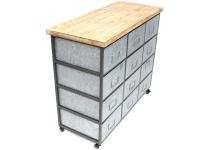 Industrial Metal Cabinet or Side Unit - 12 Drawer