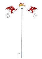 Metal Garden Wind Vane Spinner - Red Dragon