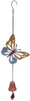Metal Rustic Decorative Hanging Bell - Butterfly Design