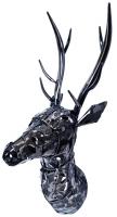 Metal Wall Art - Black Stag Head