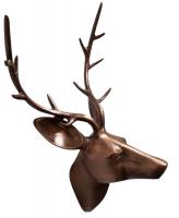 Metal Wall Art - Large Copper Deer Stag Head