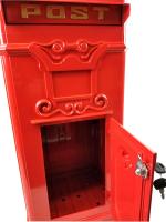 Ornate Freestanding Post Box - Red COLLECTION ONLY
