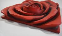 Resin Wall Art - Red Rose Square Panel