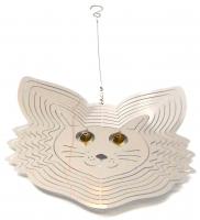 Stainless Steel Wind Spinner - Cat Face Design