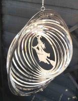 Stainless Steel Wind Spinner - Witch Design
