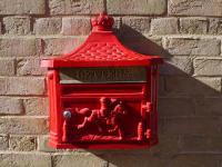 Wall Mounted Aluminium Post Box - Red