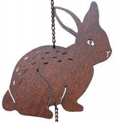 Metal Rustic Decorative Hanging Bell - Rabbit Design