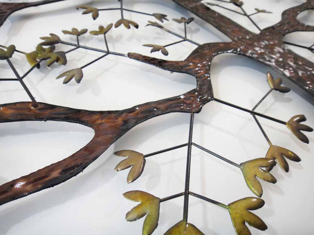 NEW Contemporary Metal Wall Art Decor Or Sculpture Brown Oak Tree