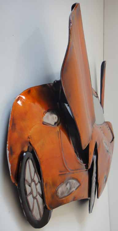 NEW - Contemporary Metal Wall Art Decor Or Sculpture - Orange Sports
