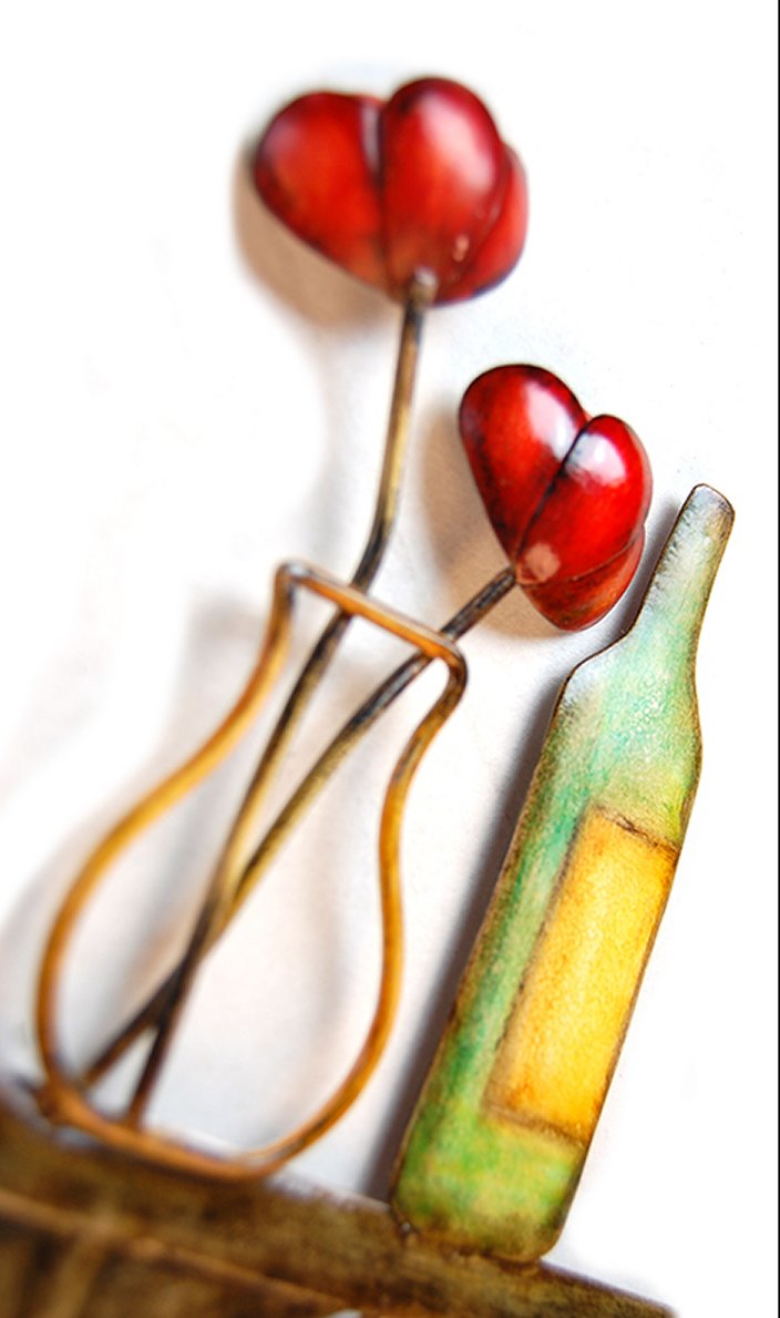 NEW Contemporary Metal Wall Art Decor Or Sculpture Paris Lady Wine