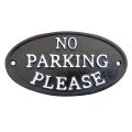Cast Metal Sign - No Parking Please