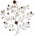 Metal Wall Art - Rose Jewel Leaf Bunch