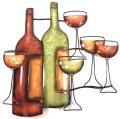 Metal Wall Art - Wine Bottle Scene
