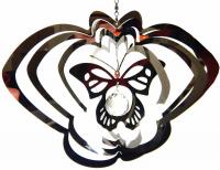 Large Butterfly Stainless Steel Wind Spinner with Crystal