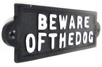 Cast Iron Sign - Beware Of The Dog
