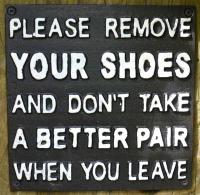 Cast Iron Sign - Please Remove Your Shoes