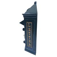Cast Metal Wall Mounted Post Box With Crown / Letters In Green