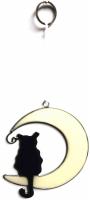 Elegant Resin Suncatcher - Black Cat on the Moon Design