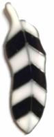 Elegant Resin Suncatcher - Black and White Striped Feather Design