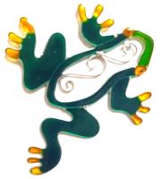 Elegant Resin Suncatcher - Green Frog Design