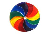 Elegant Resin Suncatcher - Rainbow Circle Swirl Design