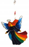 Elegant Resin Suncatcher - Rainbow Angel Fairy Design