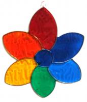 Elegant Resin Suncatcher - Rainbow Flower Design