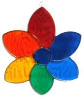 Elegant Resin Suncatcher - Rainbow Flower Design