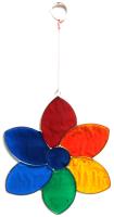 Elegant Resin Suncatcher - Rainbow Flower Design