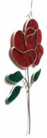 Elegant Resin Suncatcher - Red Rose Design