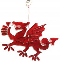 Elegant Resin Suncatcher - Red Welsh Dragon Design