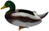 Garden Metal Mallard Duck Flower Pot Planter
