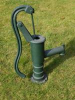 Small Garden Cast Iron Hand Water Pump Green