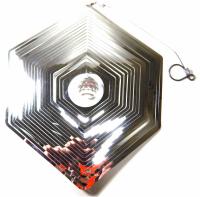 Large Hexagon Stainless Steel Wind Spinner With Crystal