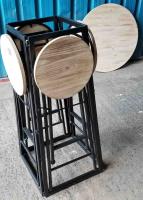 Industrial Round Folding Table and Stools