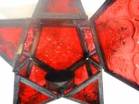Lantern - Metal And Red Glass Star
