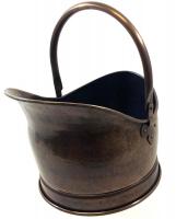 Large Antique Finish Helmet Coal Scuttle Bucket