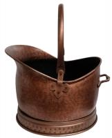 Large Copper Finish Helmet Coal Scuttle Bucket