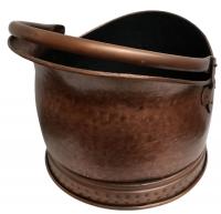 Large Copper Finish Helmet Coal Scuttle Bucket