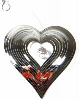 Large Heart Stainless Steel Wind Spinner