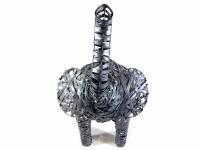 Large Grey Metal Elephant Standing Statue