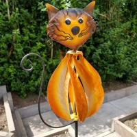 Metal Garden Wind Spinner - Cat