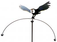 Metal Garden Wind Spinner Rocker - Flying Owl Design