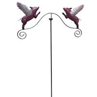 Metal Garden Wind Vane Spinner - Flying Pig Design