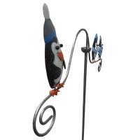 Metal Garden Wind Vane Spinner - Penguin Design