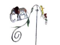 Metal Garden Wind Vane Spinner - Elephant Design