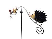 Metal Garden Wind Vane Spinner - Hedgehog Family Design