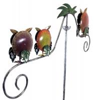 Metal Garden Wind Vane Spinner - Owl Family Design