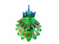 Metal Peacock Ornament And Candle Holder